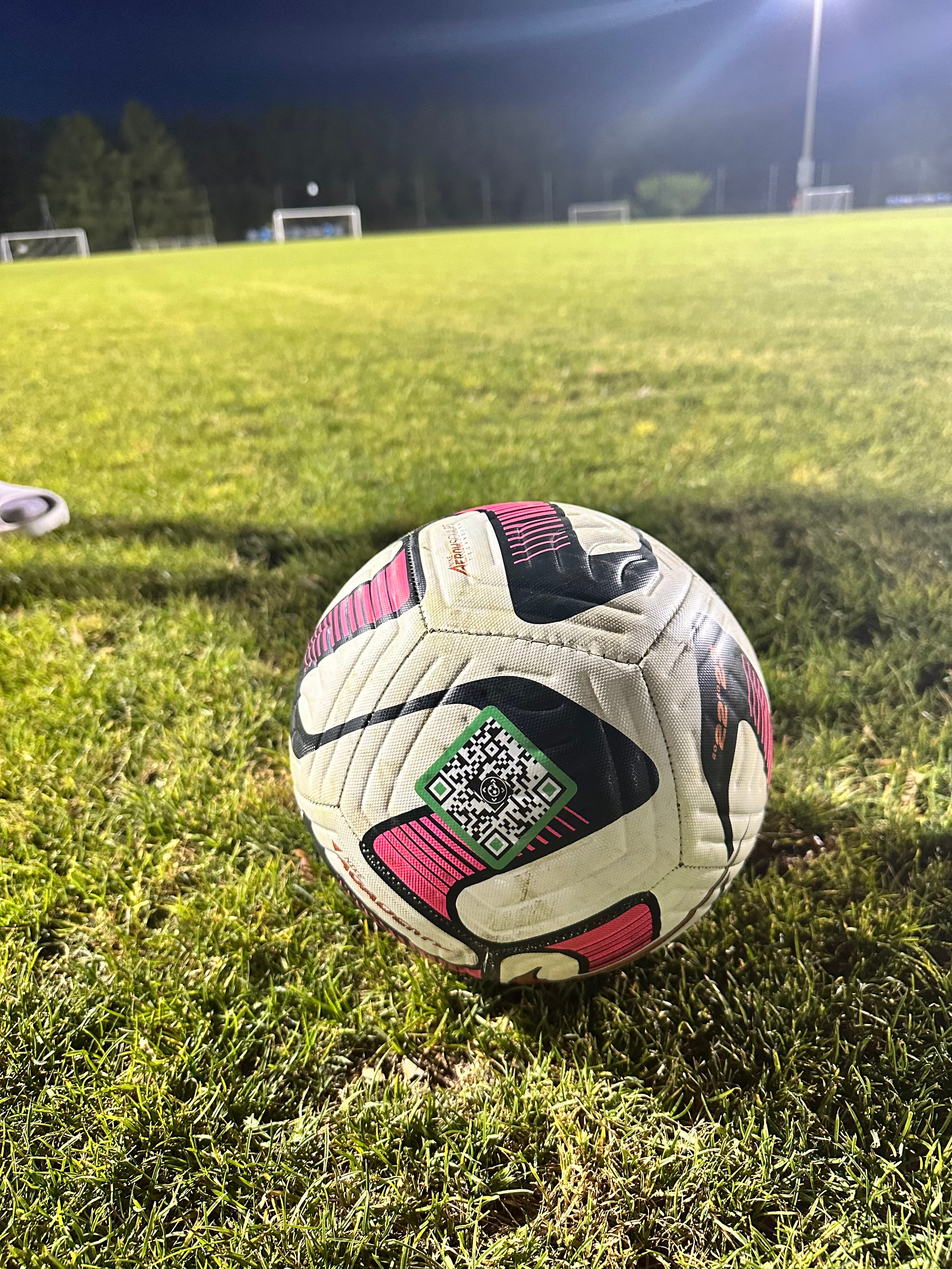 Youth soccer player training on the field